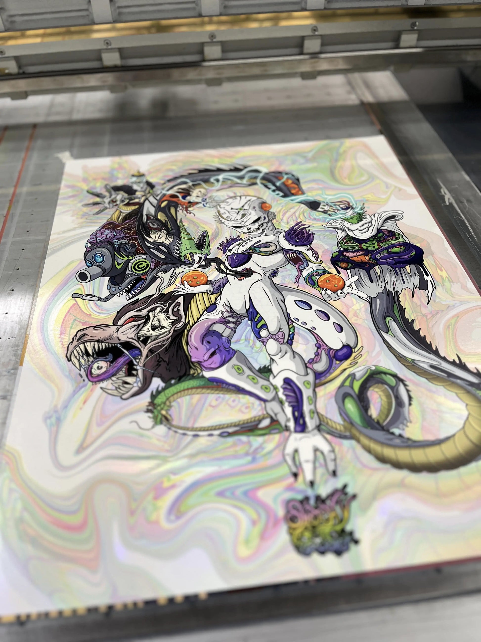 Limited Edition Dragon Ball Z Holofoil Print by Sketchy Eddie