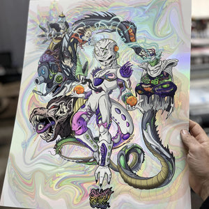 Limited Edition Dragon Ball Z Holofoil Print by Sketchy Eddie